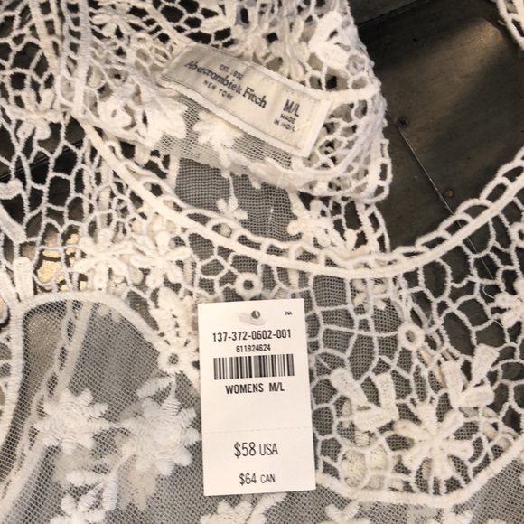 Abercrombie & Fitch Sheer Embroidered Top - Picture 10 of 10